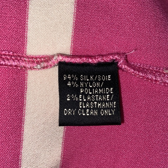 Ralph Lauren Black Label Stretch Knit Top Shirt Blouse Pink White Stripe XS-S - Picture 7 of 8